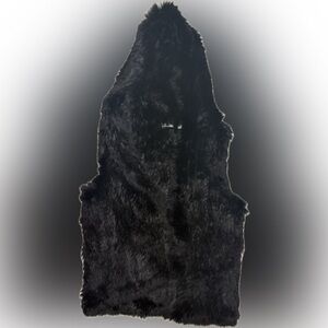 Neiman Marcus Black Rabbit Fur Hooded Vest | Sz S